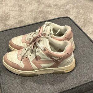 Off-White Pink and Cream Sneakers
